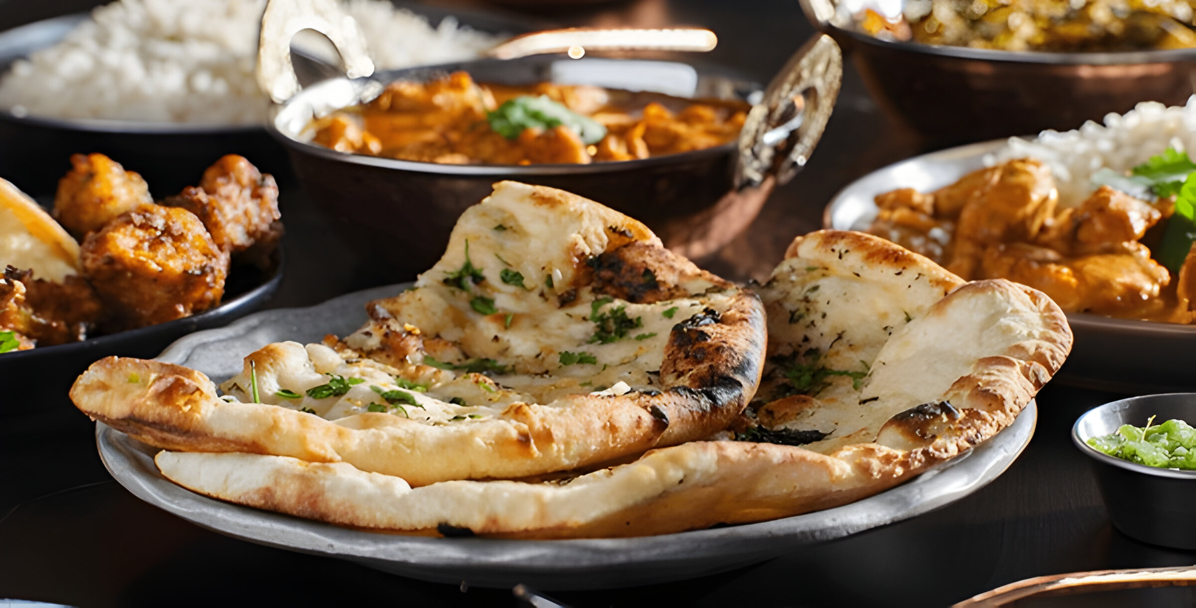 Butter Naan prepared in a traditional oven, featuring a soft interior and a brushed butter topping throughout